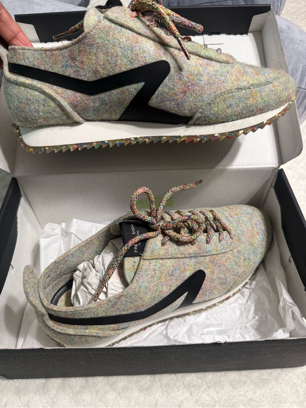 rag & bone Multicolor Wool Sneakers with Black Accent